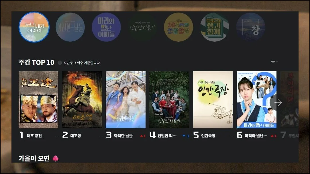 금주 주목할 만한 타이틀 | 평소 즐겨 찾는 사이트에서 이번 주 드라마 랭킹을 들여다봤어요.